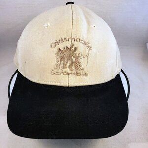Oldsmobile Scramble Vintage Golf Hat Beige & Black Embroidered Hat